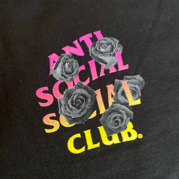 NWT Antisocial Social Club black rose hoodie size M - Picture 6 of 8